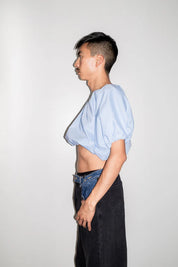 Et Tigre Lian Top in Baby Blue Cotton
