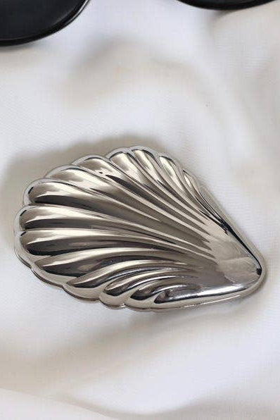 Silver Seashell Compact Mirror