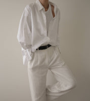 White Museo Poplin Button Down Shirt