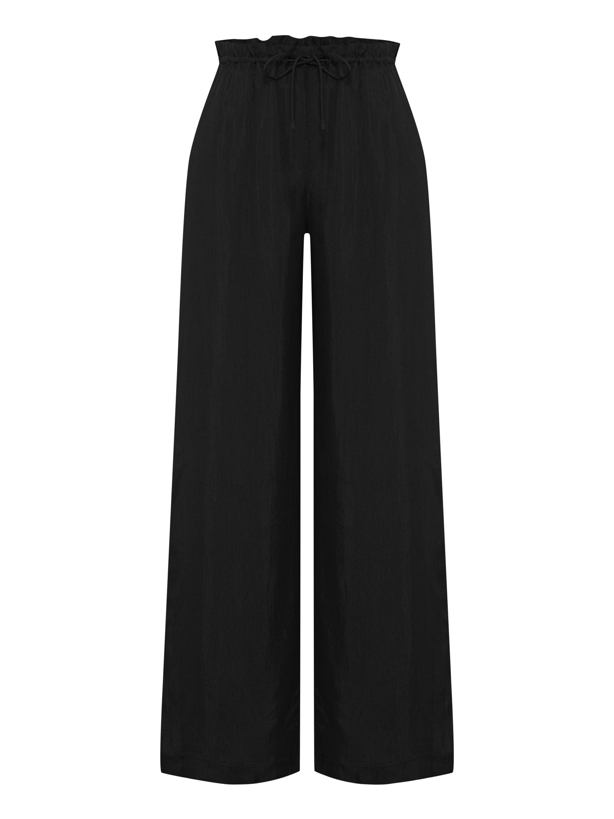 The Handloom Black Lucid Flow Tie Pants