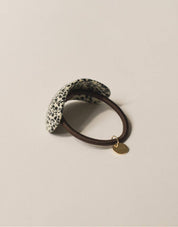Curved Oval Leopard Print Resin Hair Tie
