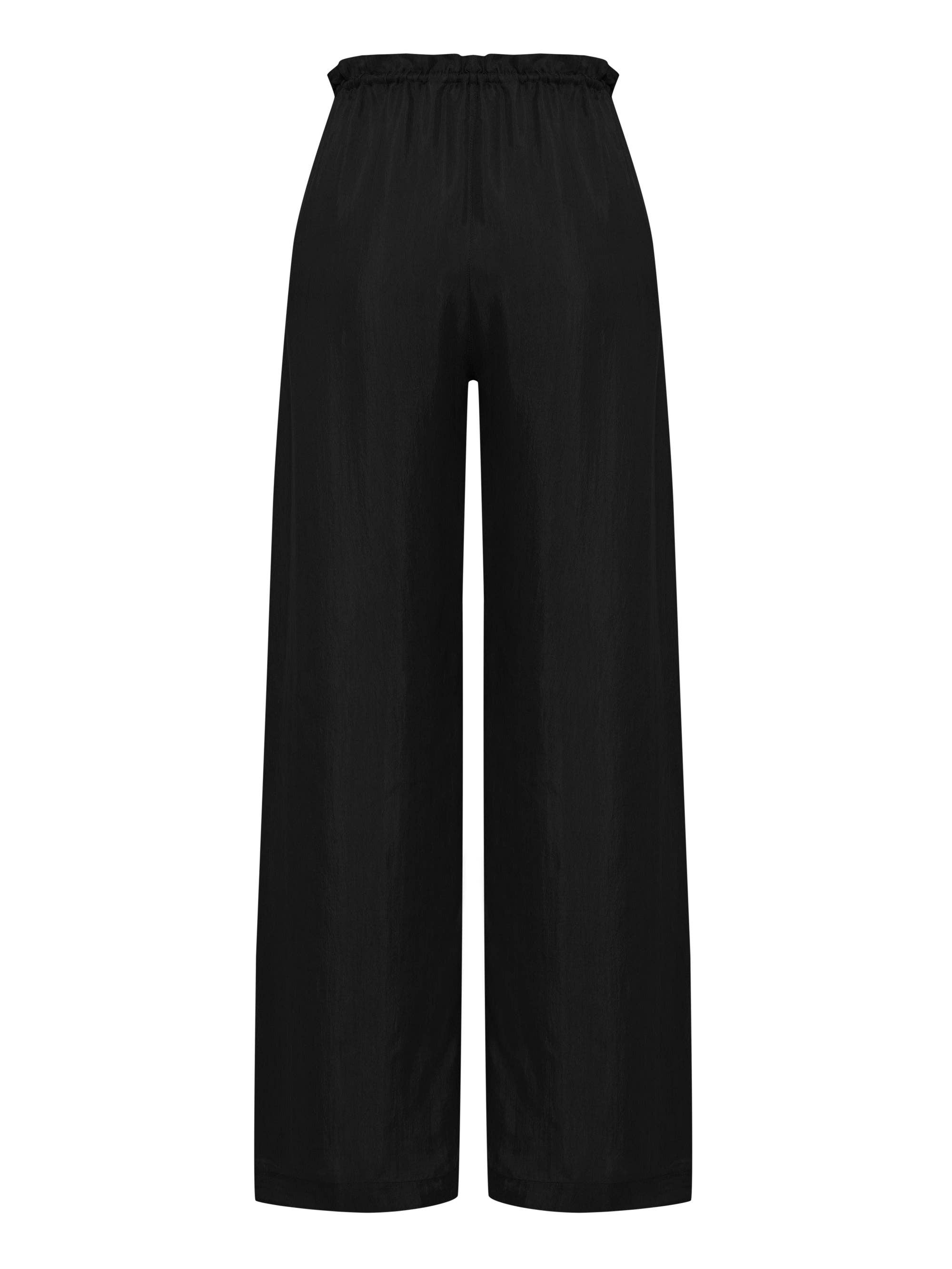 The Handloom Black Lucid Flow Tie Pants