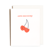 Homework Letterpress Studio Anniversary Cherries Card