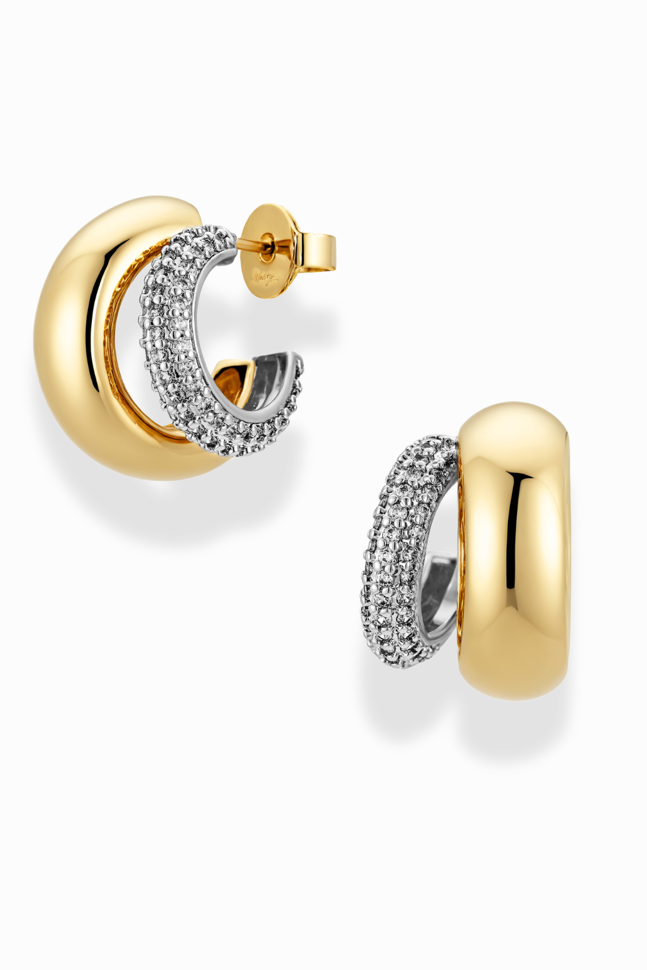 Conrad Pave Mixed Metal Hoops