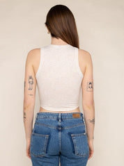 Oatmeal Cropped Ribbed Tank