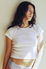 White Needlepoint Baby Doll Tee