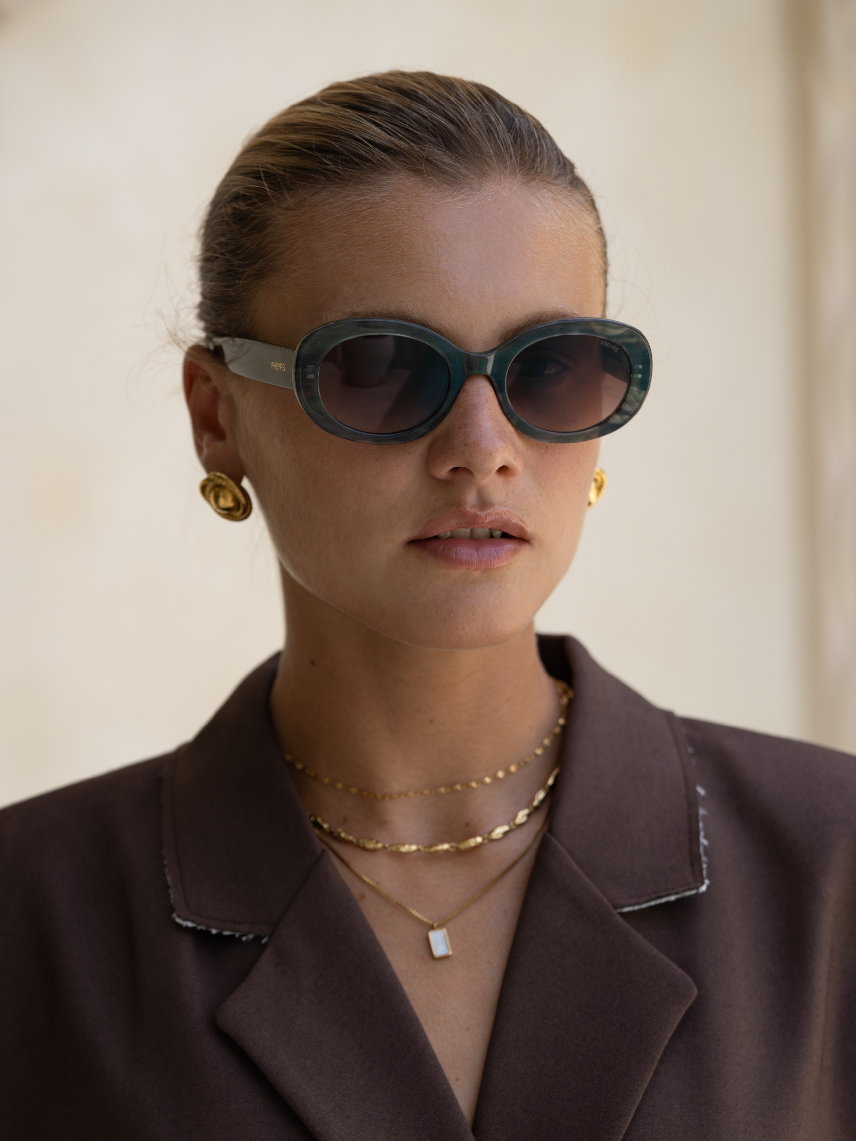 FREYRS Eyewear Aria Oval Sunglasses - Emerald