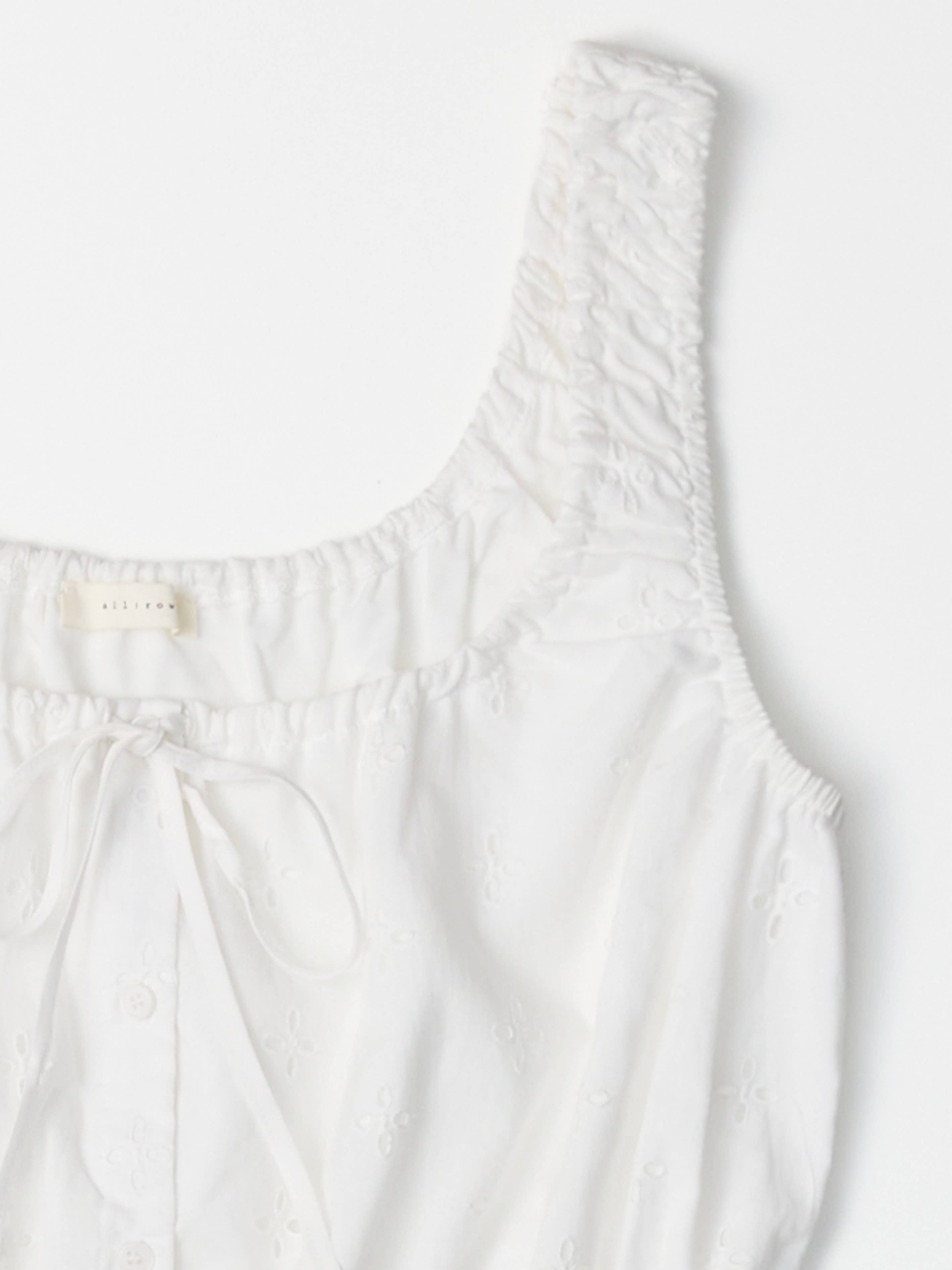 White Gathered Eyelet Cotton Kristina Top