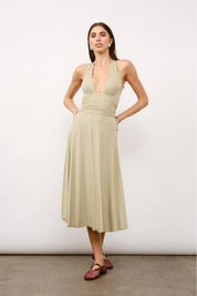 Sage Nevara Plunge Halter Dress