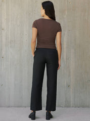 Brown Elaina Babydoll Tee