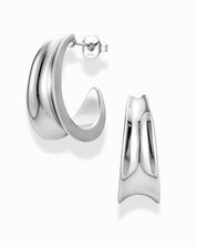 Mod + Jo Silver Grande Valen Tapered Hoops