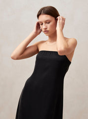 Alohas Ilia Strapless Black Midi Dress