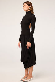 The Line by K Jan Open Back Draped Dress