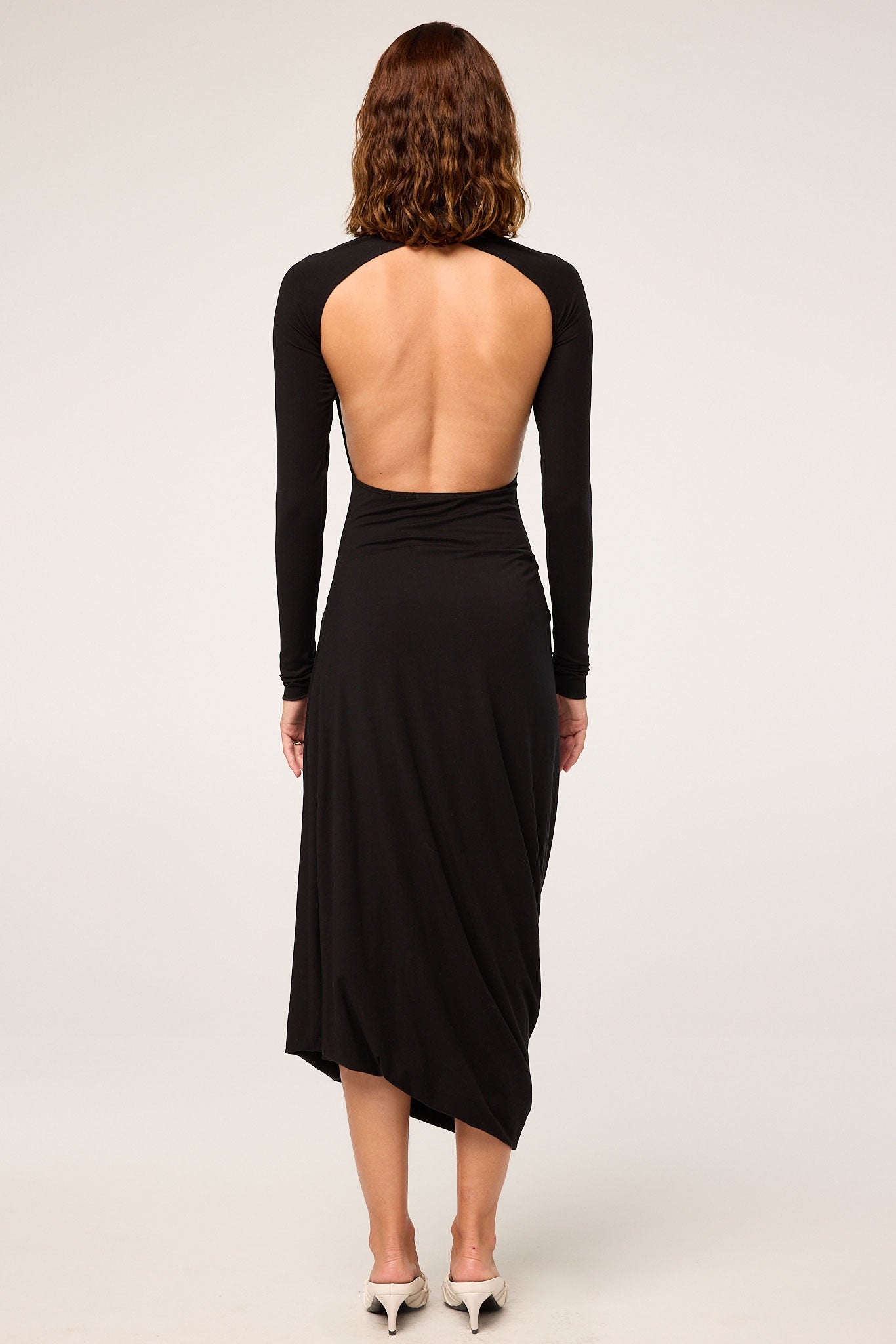 The Line by K Jan Open Back Draped Dress
