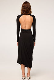The Line by K Jan Open Back Draped Dress