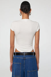 Line by K White Cap Sleeve Lavi Tee