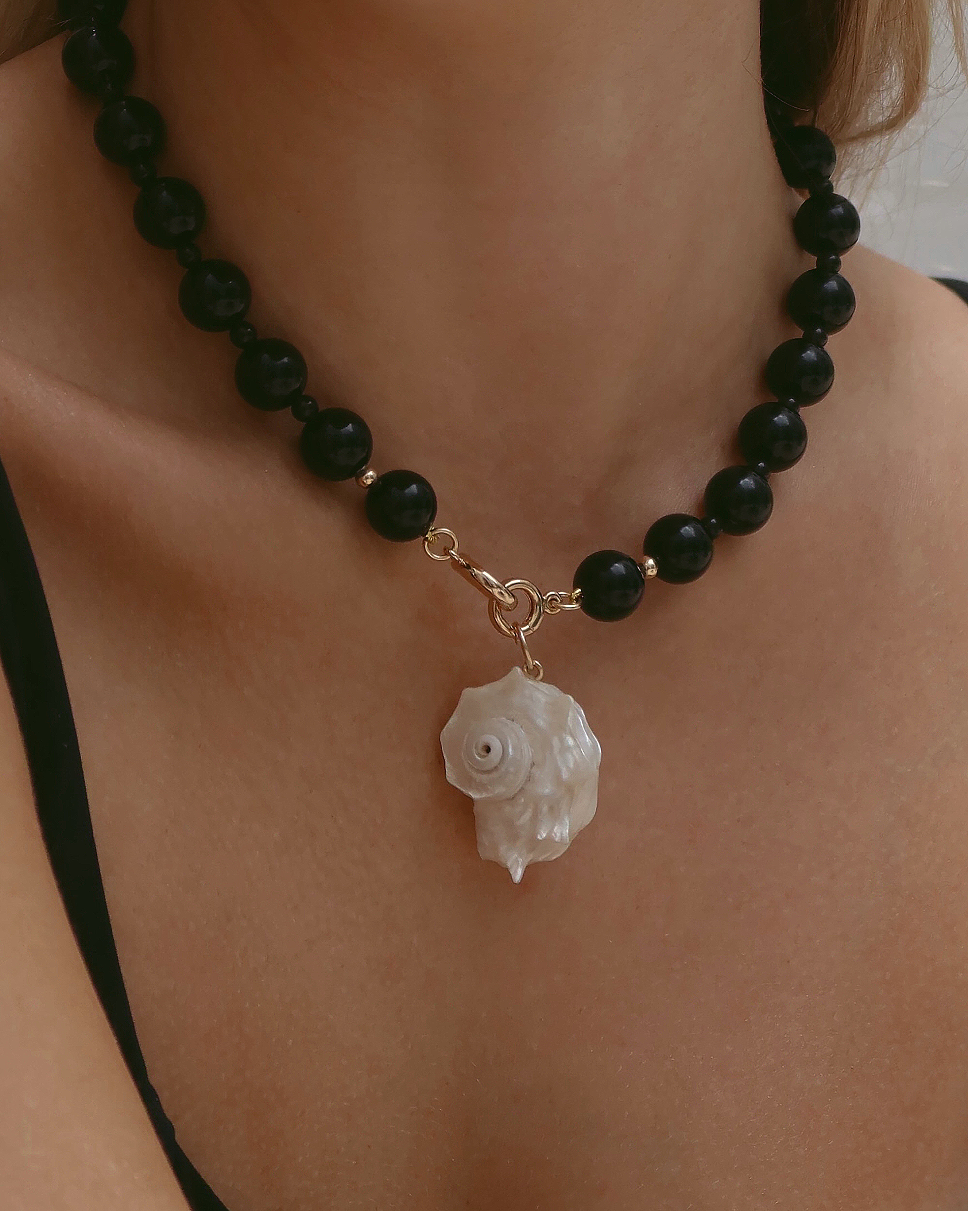 Mod + Jo Portia Gemstone Necklace - Obsidian