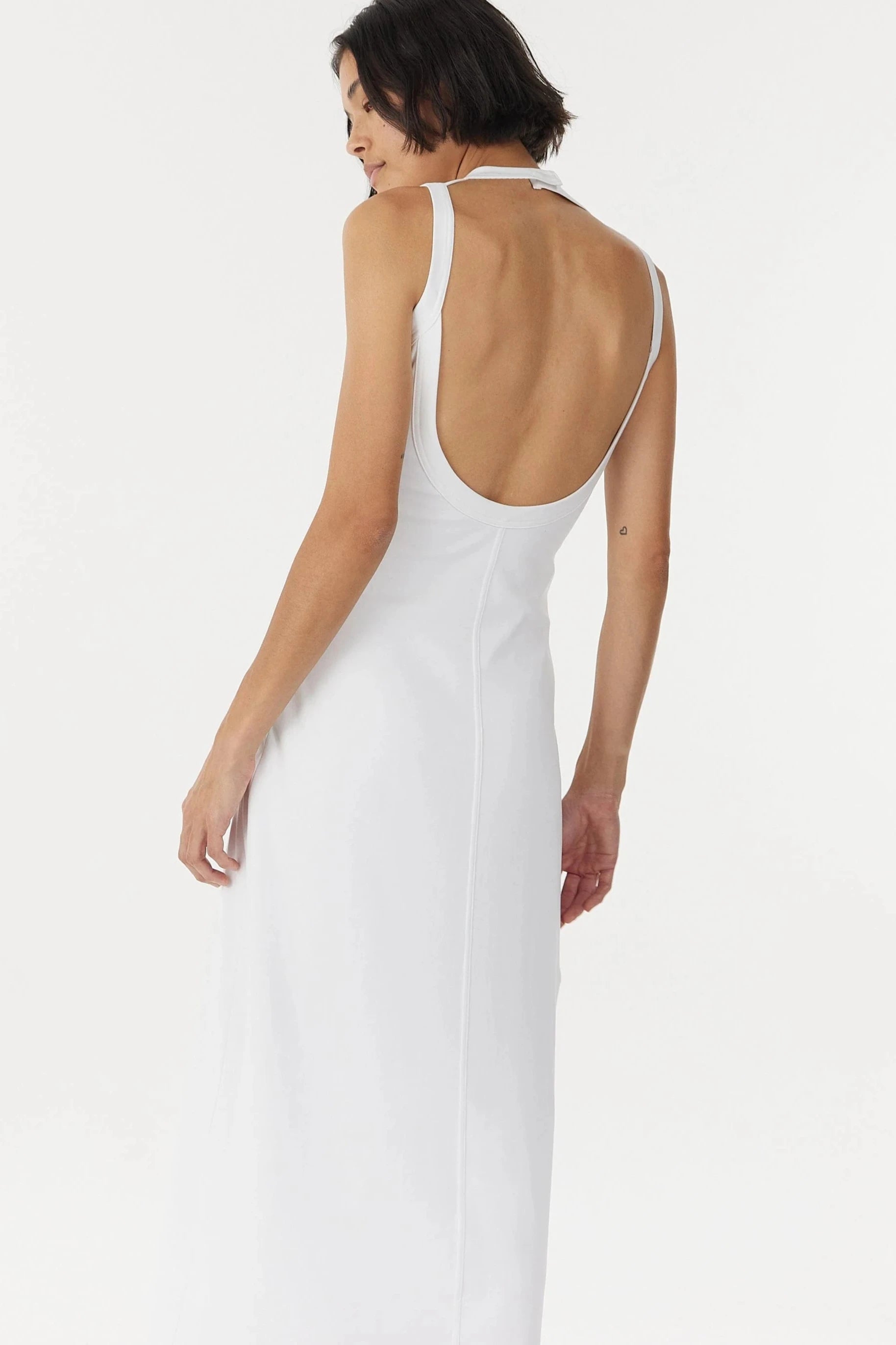 Third Form White Momentum Open Back Midi Dress