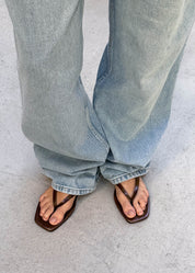 Alohas Ola Rift Brown Leather Sandals