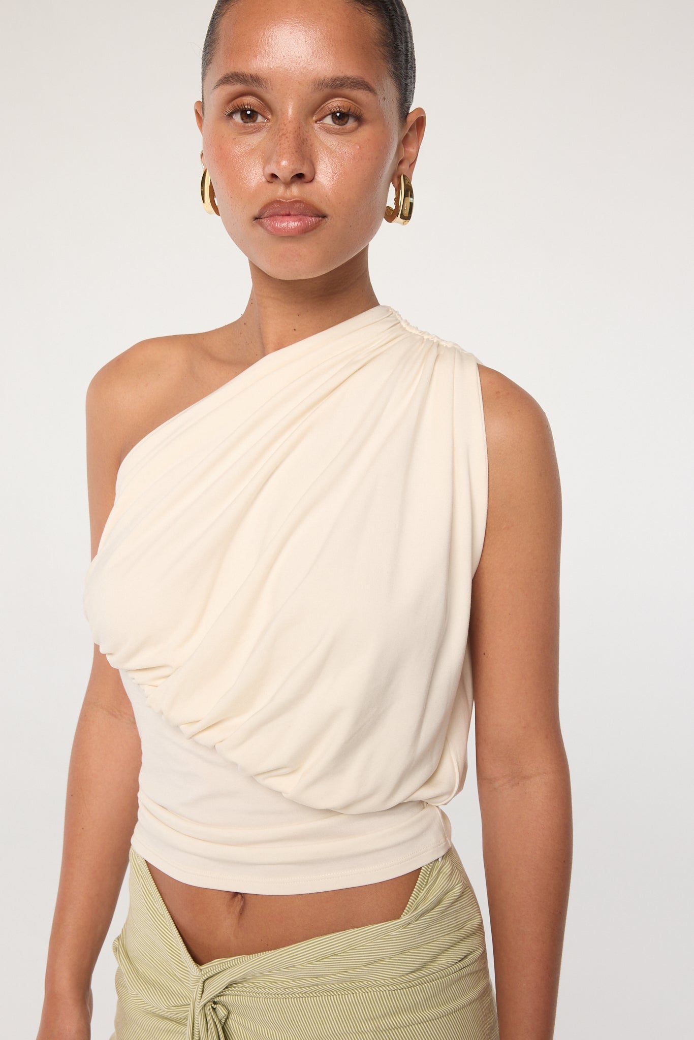 The Line By K Playa Vanilla One Shoulder Top