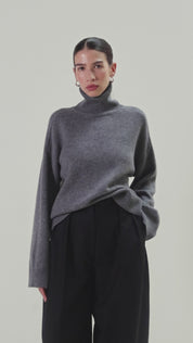 Rue Sophie Heather Grey Adel Turtleneck Sweater