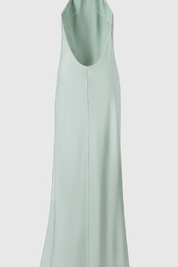 Sage Satin Halter Maxi Dress