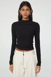 Line by K Black Modal Selma Top