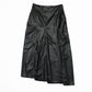 Vegan Leather Midi Box Pleat Skirt