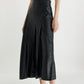 Vegan Leather Midi Box Pleat Skirt