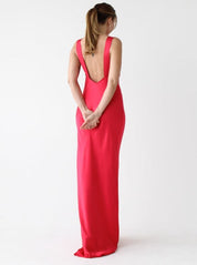 Cranberry Sunset Strip Maxi Dress