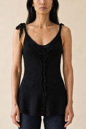 Vintage Black Silk Knit Tank