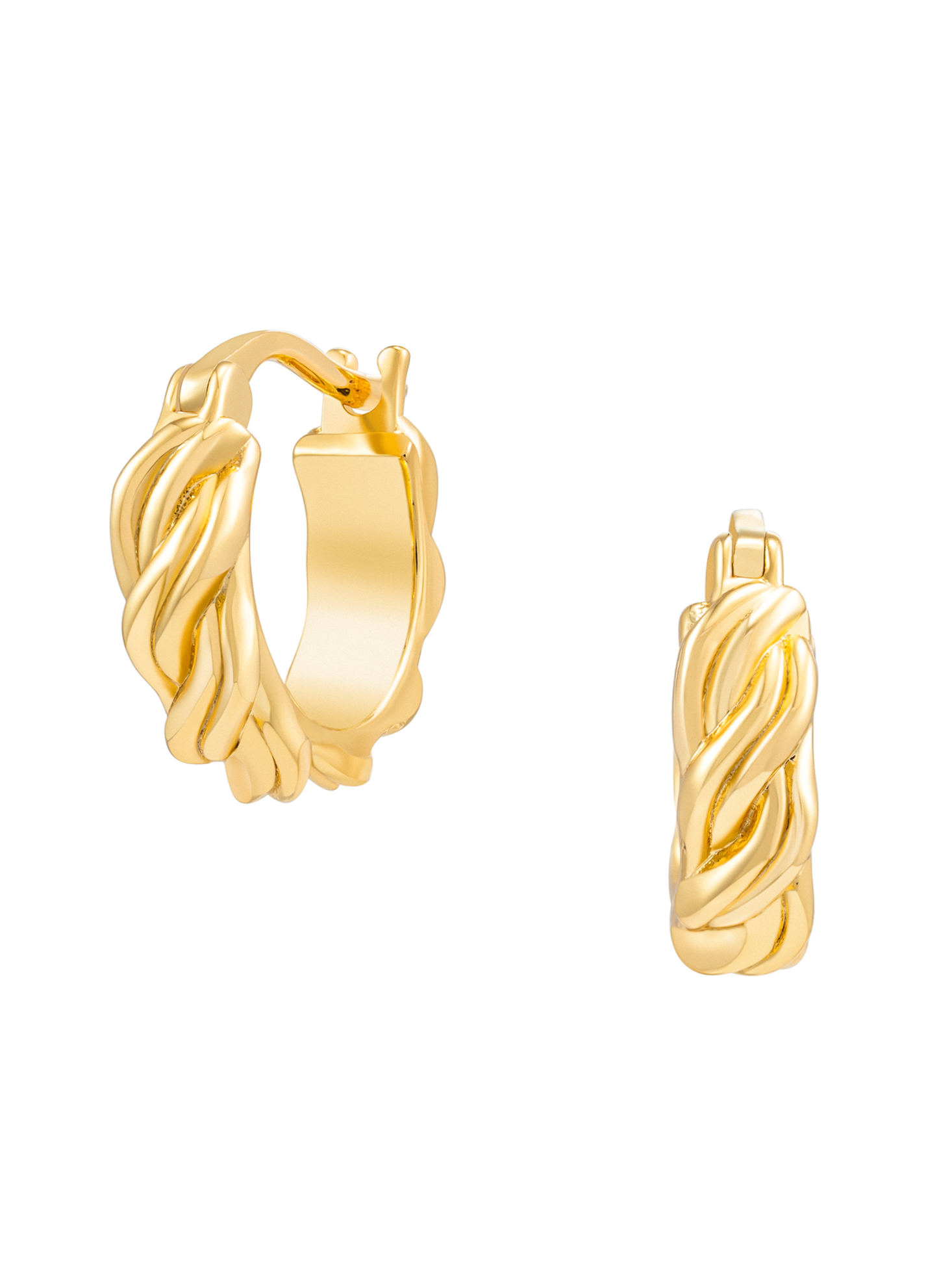 Nina Rope Gold Huggie Earrings