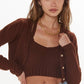 Brown Sweater Cross Back Tank