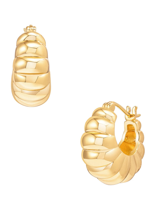 Gold Croissant Hart Hoops
