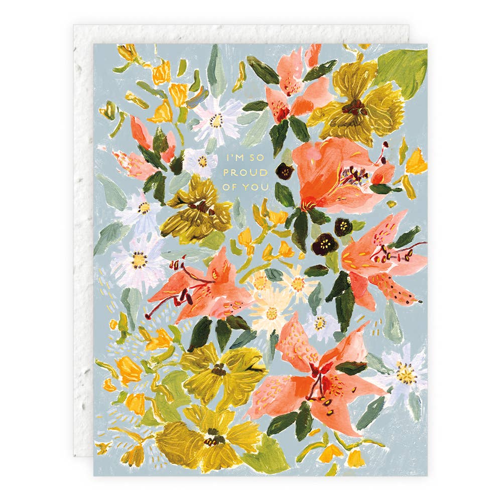 Bouquet in Blue Congratulations Seedlings Greeting Card – Dear Society