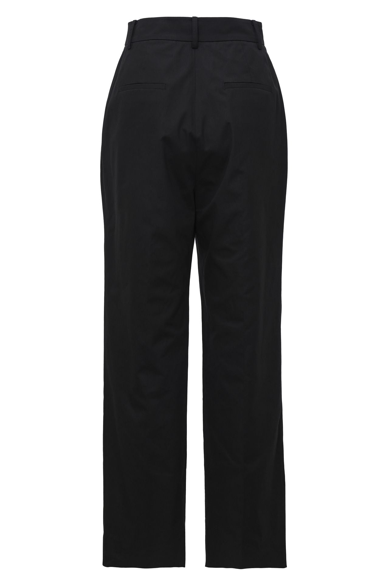 Black Cotton Pleated Pants