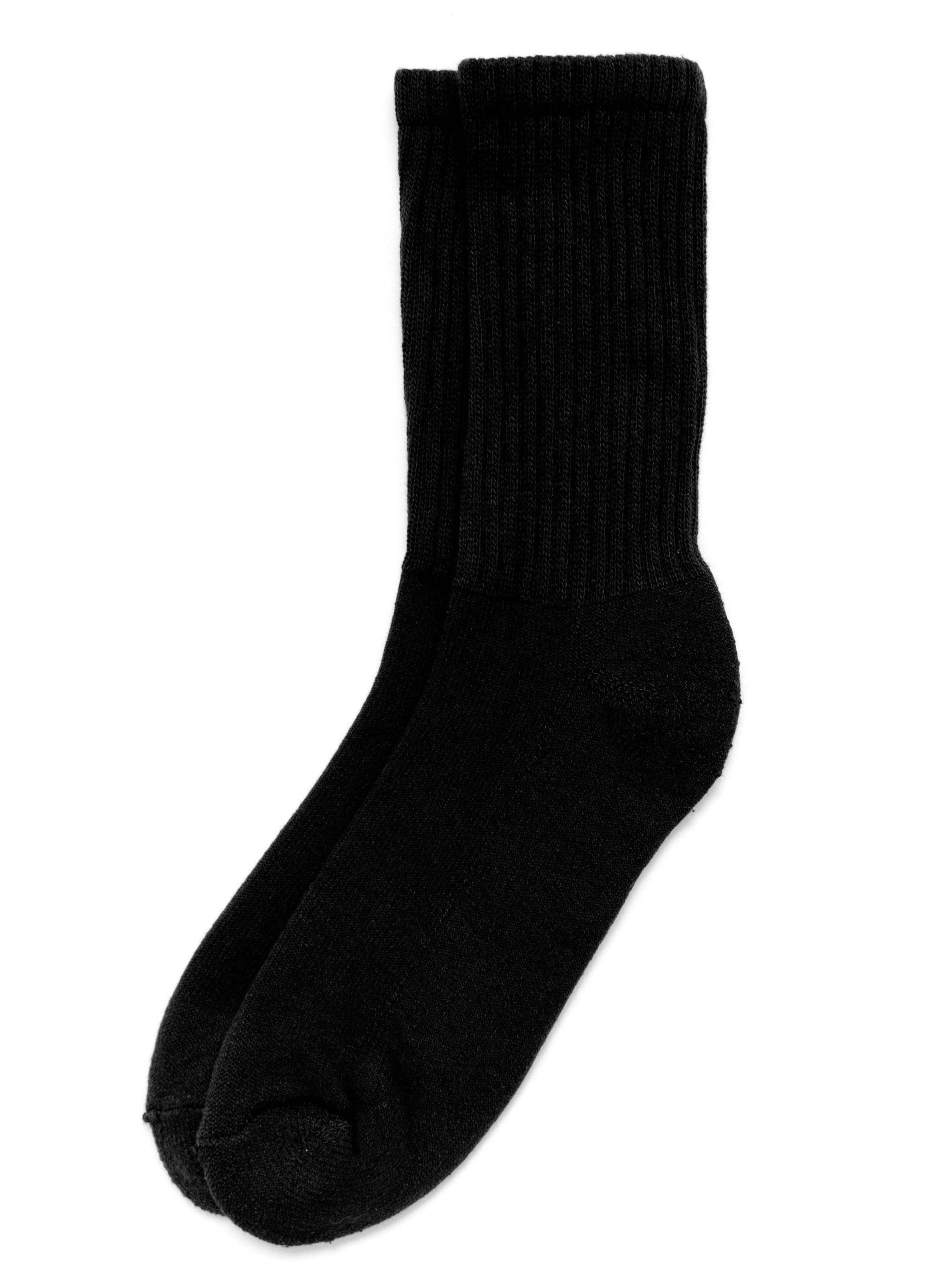 The Solids Washed Black Crew Socks
