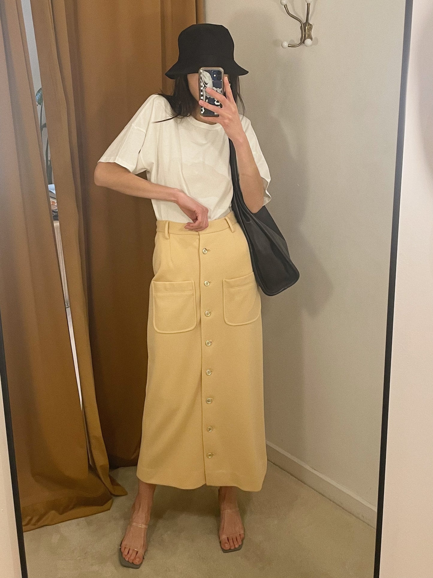 Vintage Butter Yellow Saks Fifth Button Down Skirt