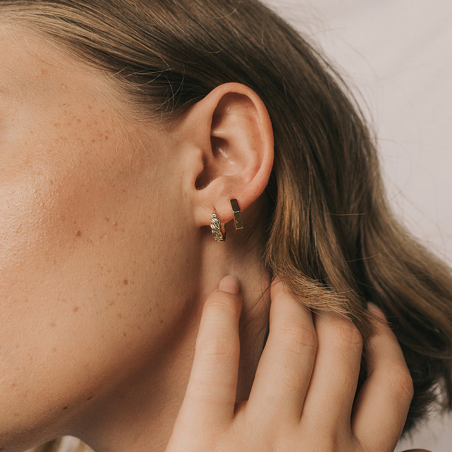 Nina Rope Gold Huggie Earrings